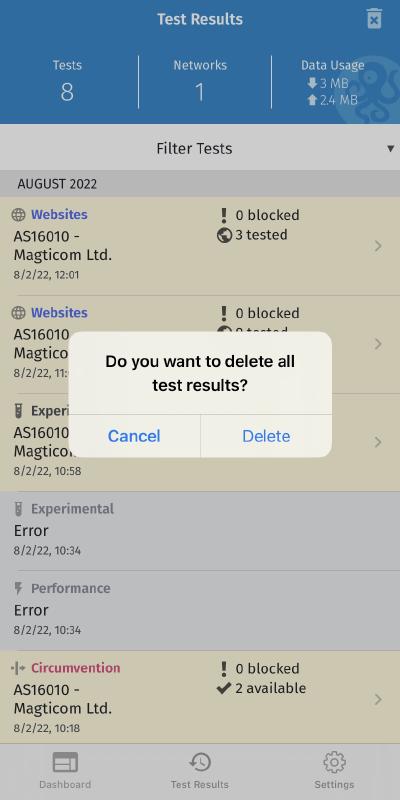 Delete all tests Delete all tests