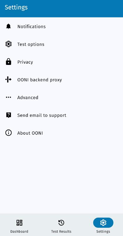App settings App settings