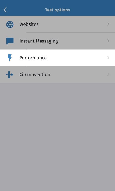 Performance settings Performance settings